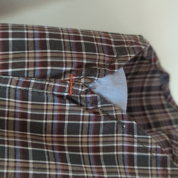 Dockers Plaid Long Sleeve Button Down Shirt LARGE Green Tan - Picture 8 of 16